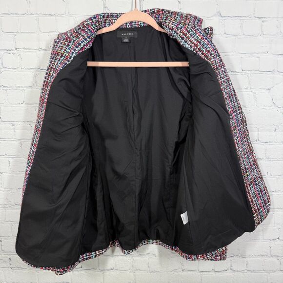 Halogen Tweed Blazer Women Medium Multciolor Preppy Old Money Luxury Jacket - Picture 12 of 12